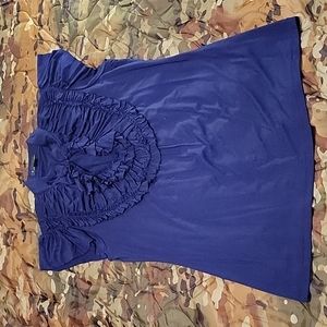 Forever 21 Flutter Sleeve Ruffle Keyhole Blouse